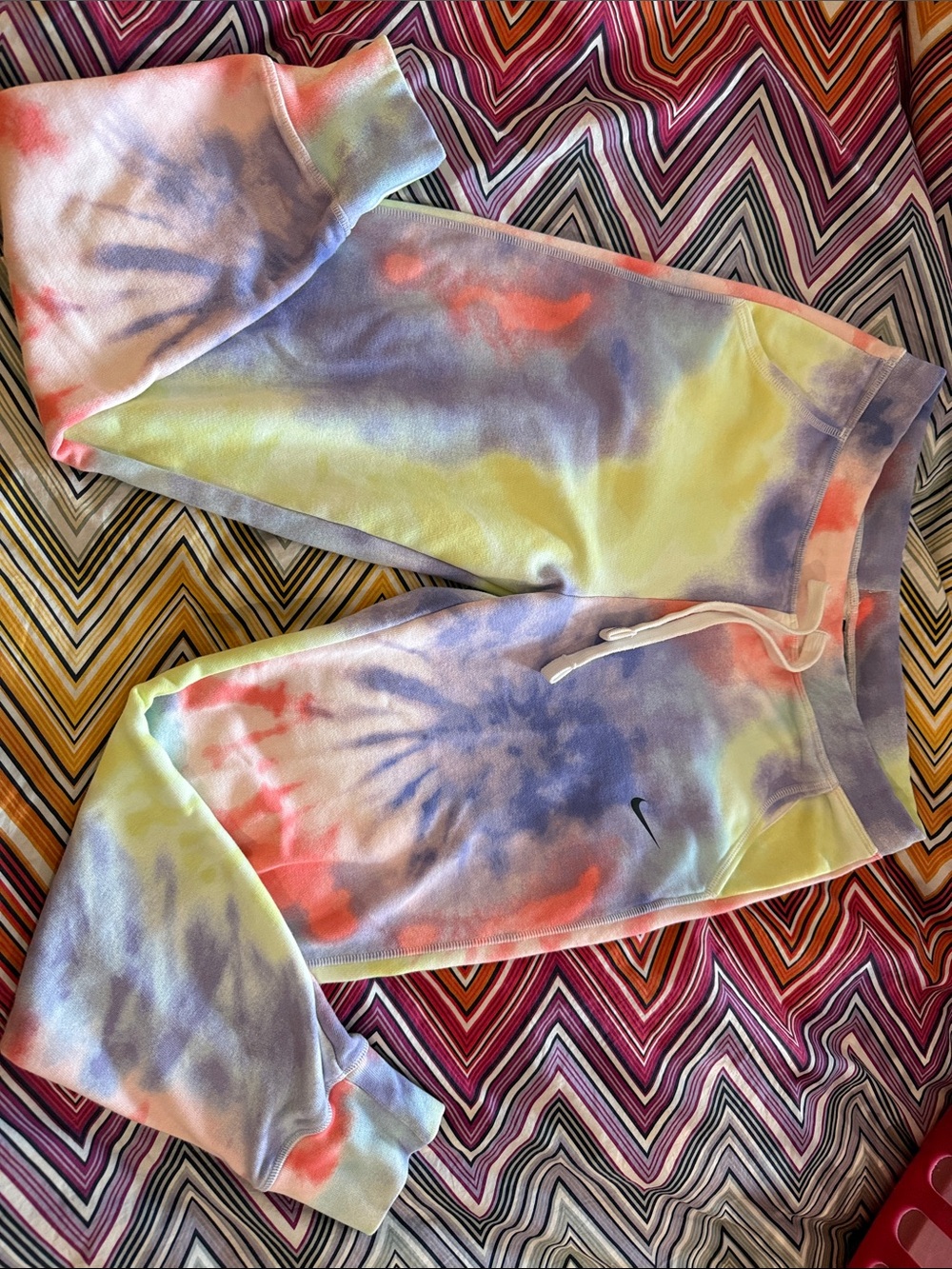 Nike Pastel Tie-Dye Jogger Sweatpants - Purple, Yellow, Pink